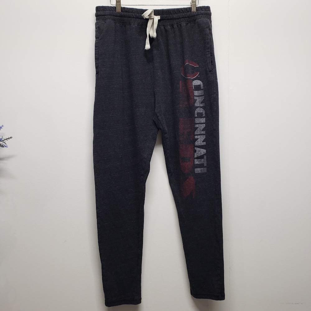 MLB Genuine Merchandise Cincinnati Reds Jogger Sweatpants Mens Size L Gray Cozy